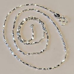 18" SOLID .925 STERLING SILVER NARROW STRIP NECKLACE 1mm Thick