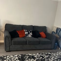 Grey Sofe With pillows Included