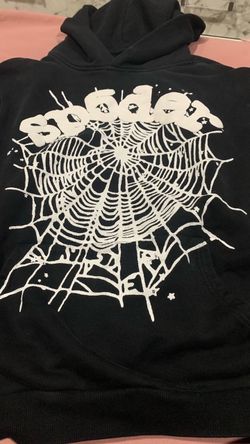 Sp5der Black Hoodie Spider Web Graphic