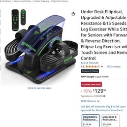 New Electric Under Desk Elliptical Exercise Equipment 