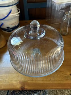 Glass Domed Cake Plate Punch Bowl