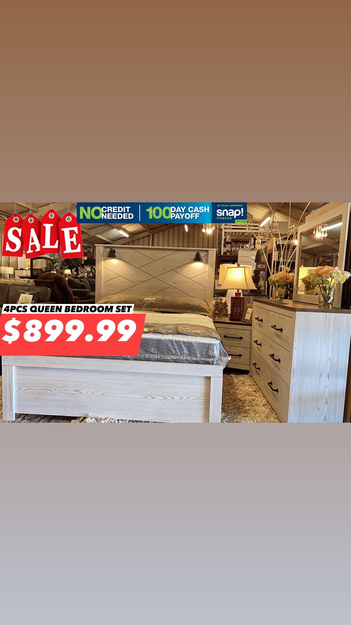 4pcs Queen Bedroom Set