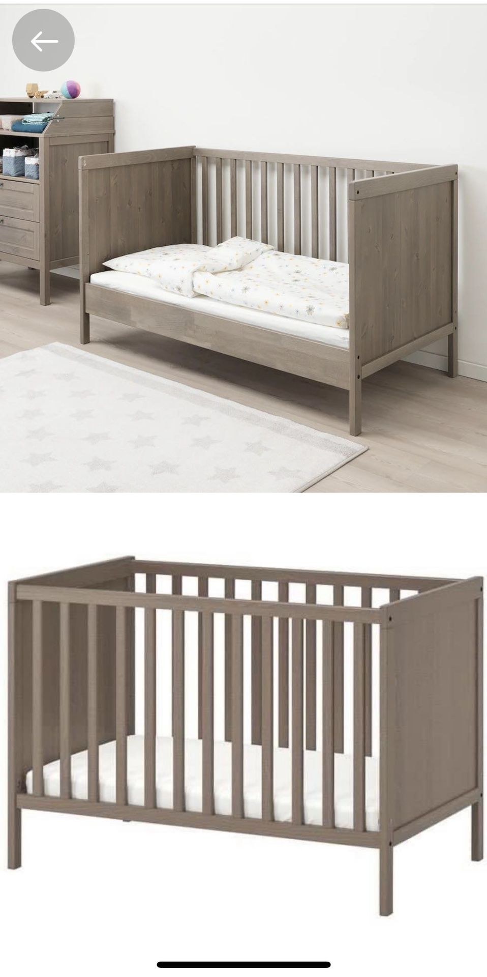 IKEA SUNDVIK Baby Crib and Mattress