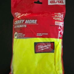 Milwaukee 48-73-5024 Class 2 High Visibility Yellow Safety Vest  4XL/5XL ~NEW~