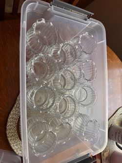 30 Clear Glass votive candle holders Scalloped Edge