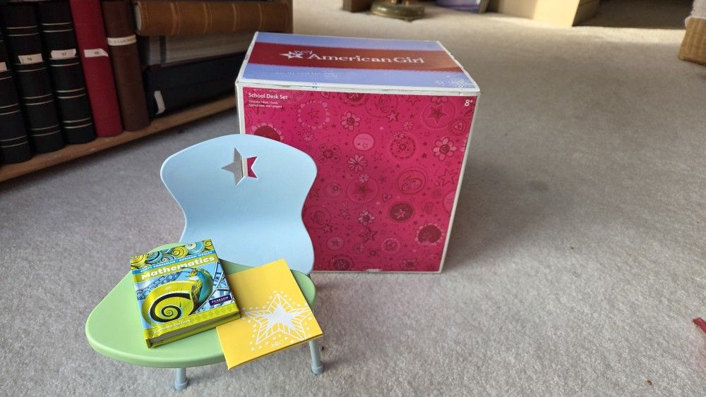 American Girl School Desk Set Retired w/Original Box, ox, Like New, Price OBO