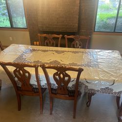 Dining Room Hutch And Six Person Table Plus An Extension Can Seat Eight Total