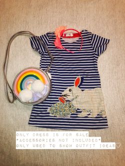 Girls striped spring bunny dress size 4t