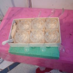 Vintage Bohemian Cut Crystal Salt Cellars 