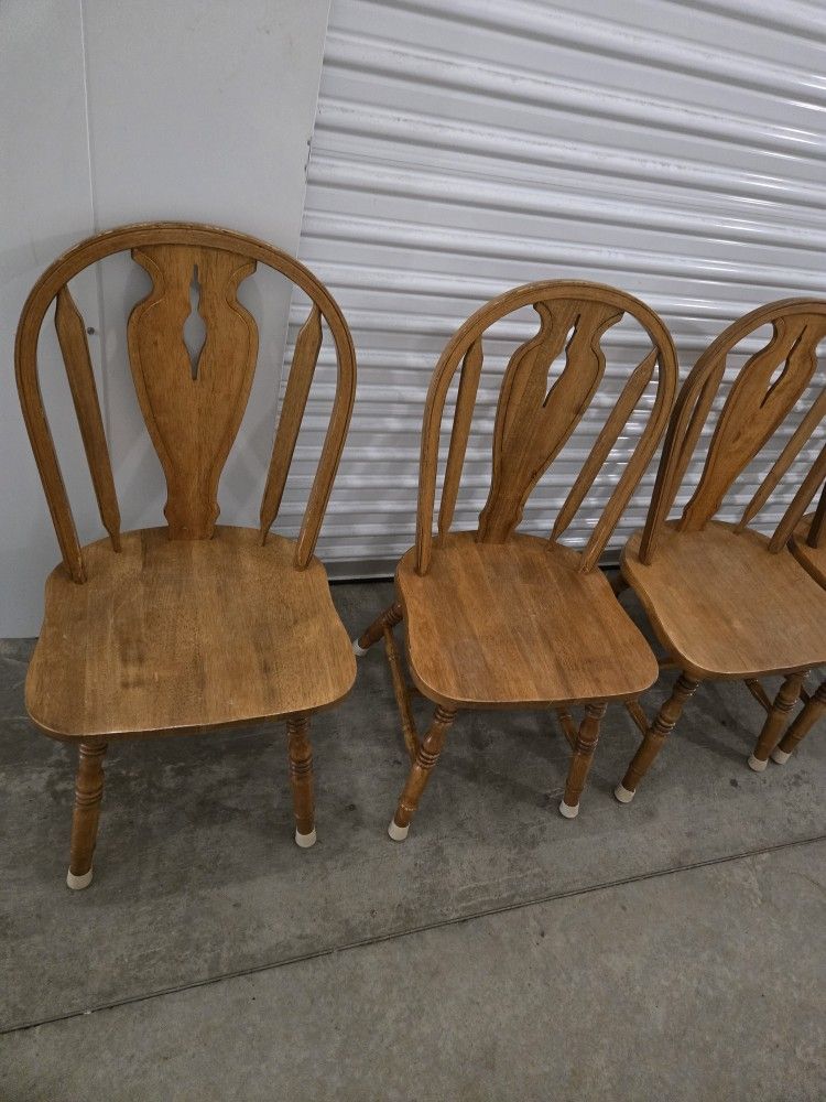 4 Hardwood Chairs without Dining Table