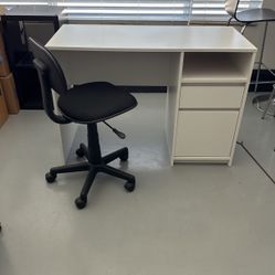 Desk With File Drawer And  Adjustable Chair With Wheels