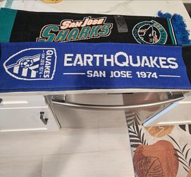 San Jose Earthquakes & Sharks Nhl Mls Dual Combo Scarf 60”