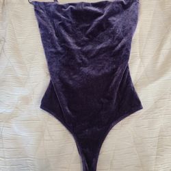 XS Purple Velvet Fashion Nova Bodysuit
