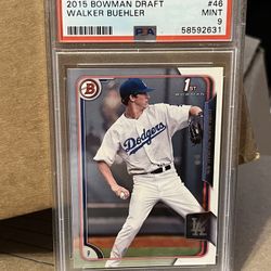 2015 Bowman Draft Walker Buehler RC Rookie PSA 9 Dodgers