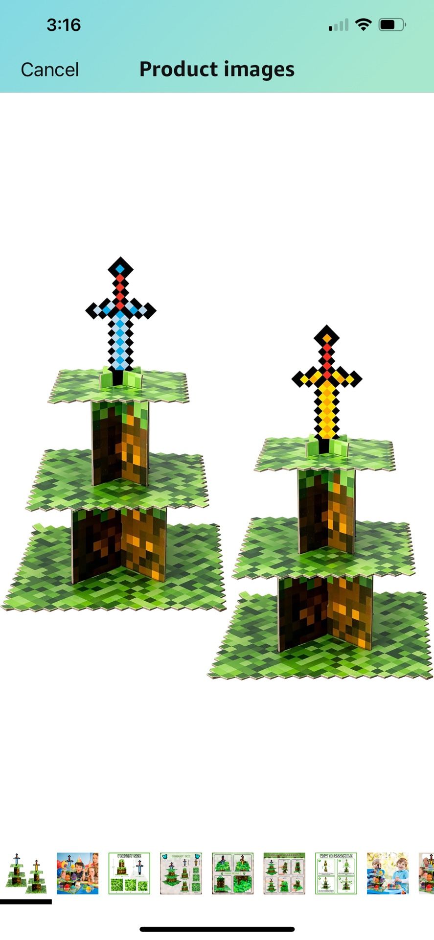 Two Minecraft Cupcake Stands