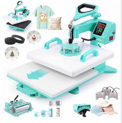 Brand new in the box- WHUBEFY Heat Press Machine,8 in 1 Comb 15x15 Inch Slide Out Inch Heat Press & 30 OZ Tumbler Press,360° Digital Vinyl Printing Ma