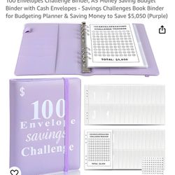 100 Envelopes Challenge Binder, A5 Money Saving Budget Binder with Cash Envelopes - Savings Challenges Book Binder for Budgeting Planner & Saving Mone