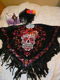 Sugar Skull Poncho Costume