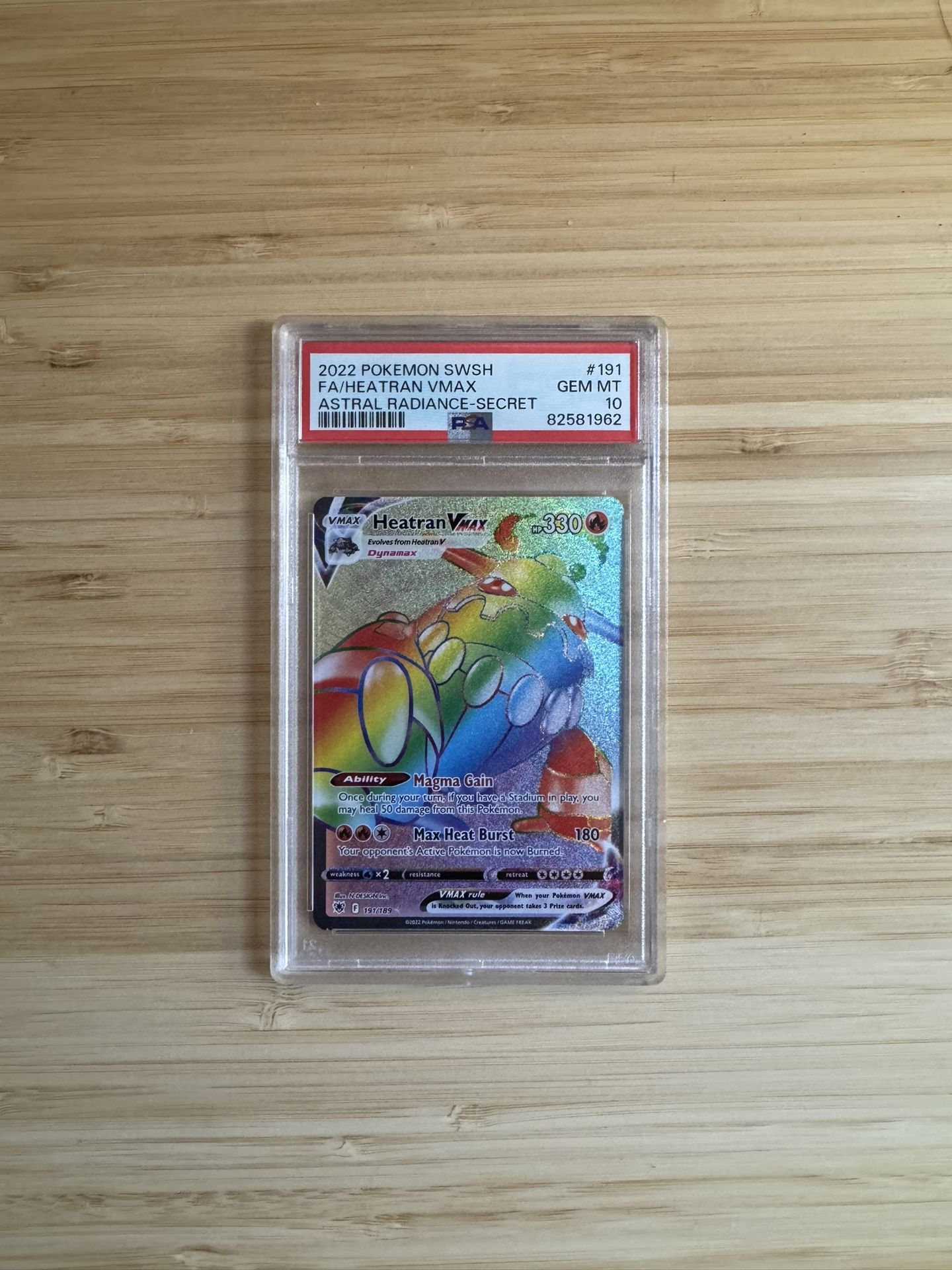 PSA 10 Pokemon Heatran VMAX #191 Astral Radiance Secret