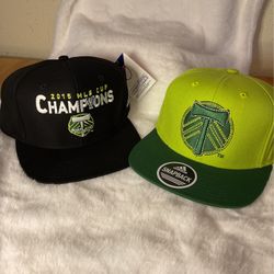 Two Portland Timbers Snap Back Hats 