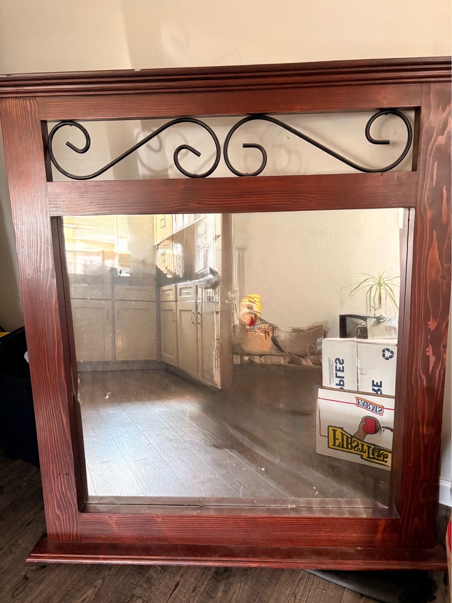 Solid wood mirror