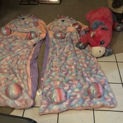 Matching Unicorn Sleeping Bags With Unicorn Stuffy