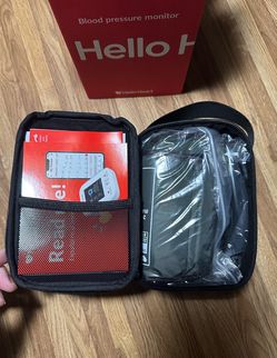 Hello Heart Digital Blood Pressure Monitor Kit w/ Cuff Case Manual Batteries