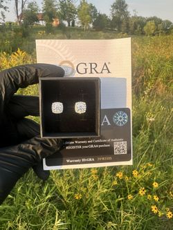 Square Crescent Moissanite Earrings! CERTIFIED STONES! Pass Diamond Tester! STERLING SILVER! 5mm 