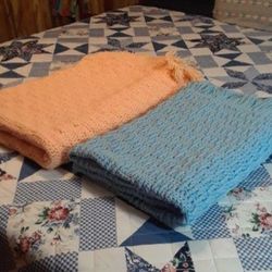 2 Handmade Crochet Quilt  / Throw In Good Condition , Wash & Clean Pet & Smoke Free Home,  $35. Each 