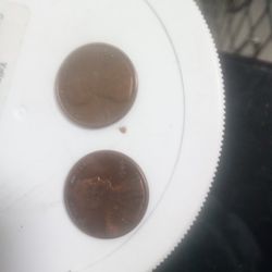 1976D Penny And A 1984 No Mint Mark Penny 