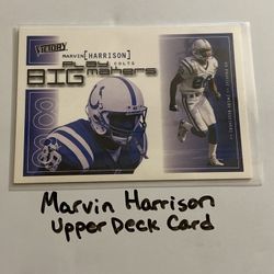 Marvin Harrison Indianapolis Colts Hall of Fame WR Upper Deck Card. 