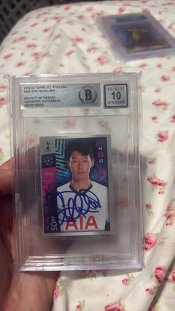 Heung-Min Son Signed Topps UCL #458 | Beckett Auto 10