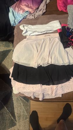 Girls “Dance attire” leotards shorts skirts tights ect..