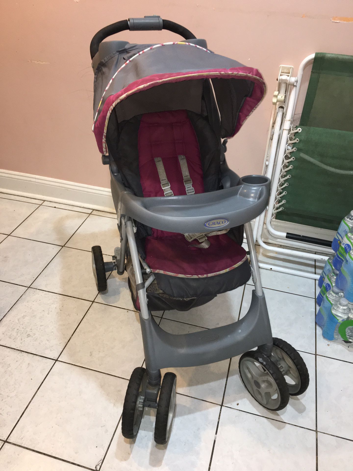 Pink stroller for infant to toddler-$10