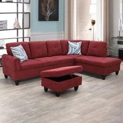 Chaise Sectional With Ottoman 