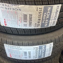 215 55R16 KUMHO 4 NEW TIRES $380 NSTALLED & BALANCED 50,000 Miles Warranty