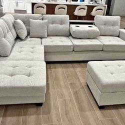 Brand New Sectional Sofa with Ottoman / Sofa Seccional con Ottoman Nuevo a Estrenar … Fast 🚚