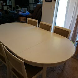 Fr SWEDEN: Ant 1980s DINING TABLE & Chairs