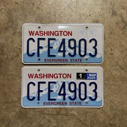 2 Washington License Plates