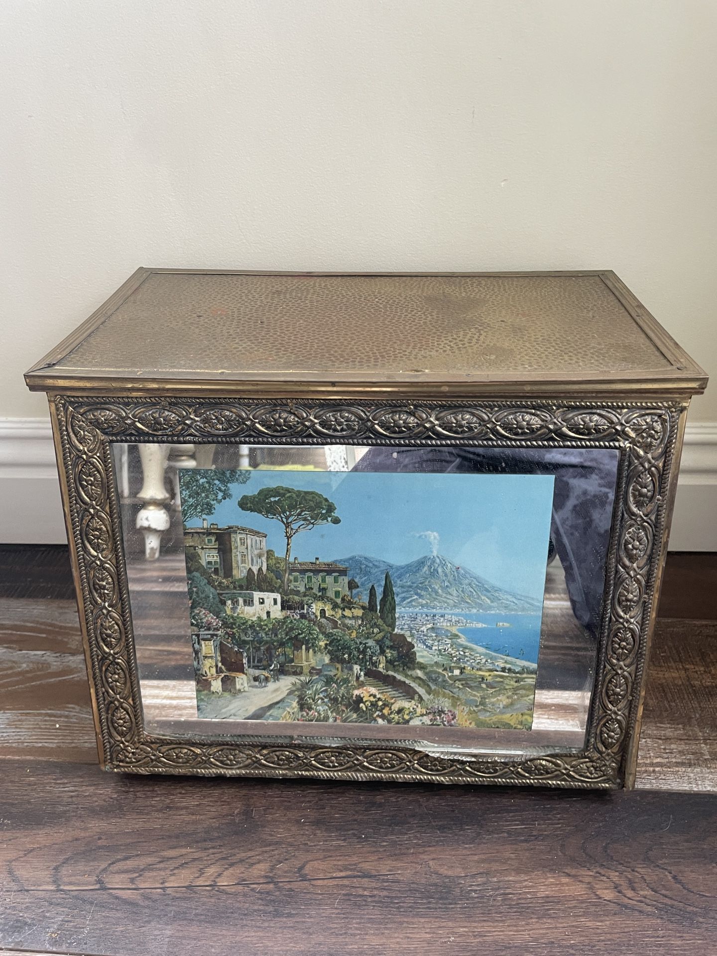 Antique Brass Coal Box Scotland