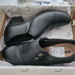 CLARKS BLACK LEATHER SHOES