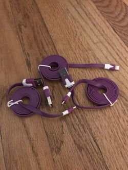 3 for $12 Purple Lighting Sync & Charge Cable iPhone iPad