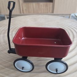 Mini Red Metal Wagon ~ 18" doll size ~ Approx 6"×4"×2"