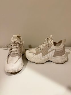 White and Beige Chunky Sneakers
