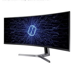 SAMSUNG 49” Odyssey CRG Series Dual QHD (5120x1440) Curved Gaming Monitor, 120Hz, QLED, HDR, Height Adjustable Stand, Radeon FreeSync, LC49RG90SSNXZA