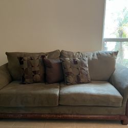  Living Room Set- Microsuede Olive -4 Piece- Rooms To Go