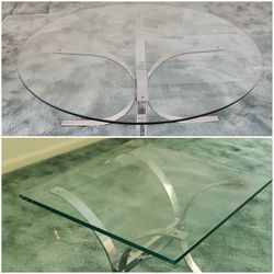 Mid century modern Chrome Butterfly Coffee and Corner tables Milo Baughman style, TAKING OFFERS!