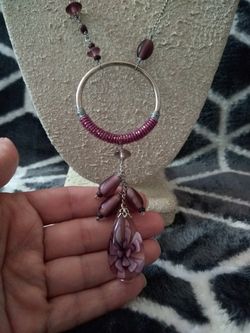 Purple lavender necklace