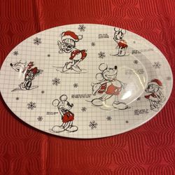 Mickey Mouse Christmas Oval Plate
