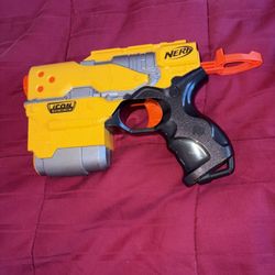 Working Nerf N Strike Element EX-6 Soft Dart Gun Blaster Icon Series Toy Yellow